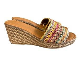 Mariella Colorful Woven Wedge Sandal. Multicolor Size 7.5 #1719 NWT